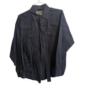 Pandhandle Tuf Copper Black and White Long Sleeve Pearl Snap Shirt - Large